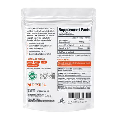 Softgels with Black Seed Oil+Odorless Aged Garlic