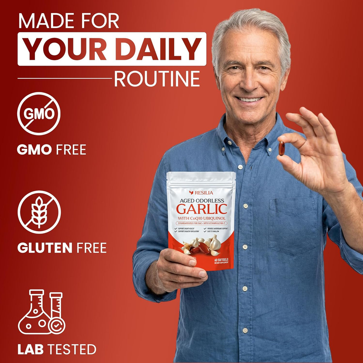 Softgels with Black Seed Oil+Odorless Aged Garlic